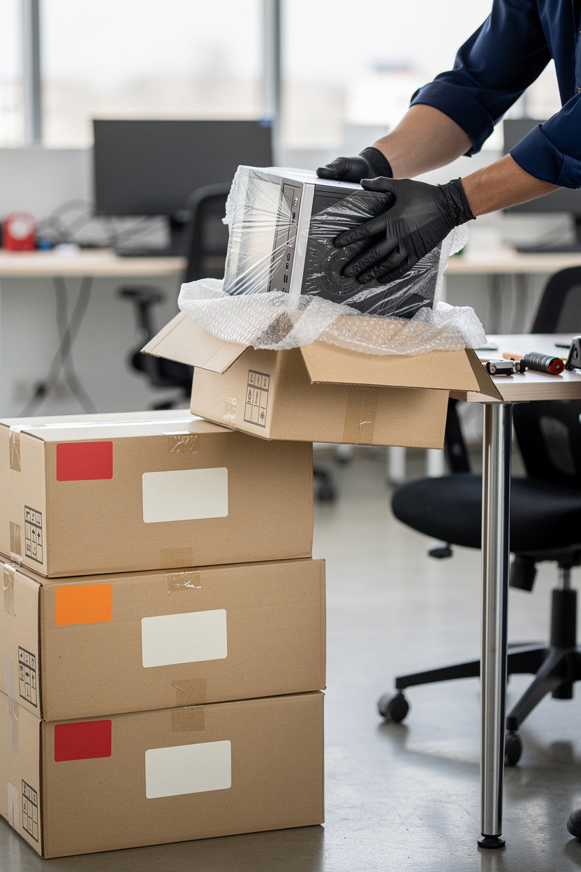 B & F Moving and Storage professional commercial moving team handling office equipment and business relocation in Buffalo, NY