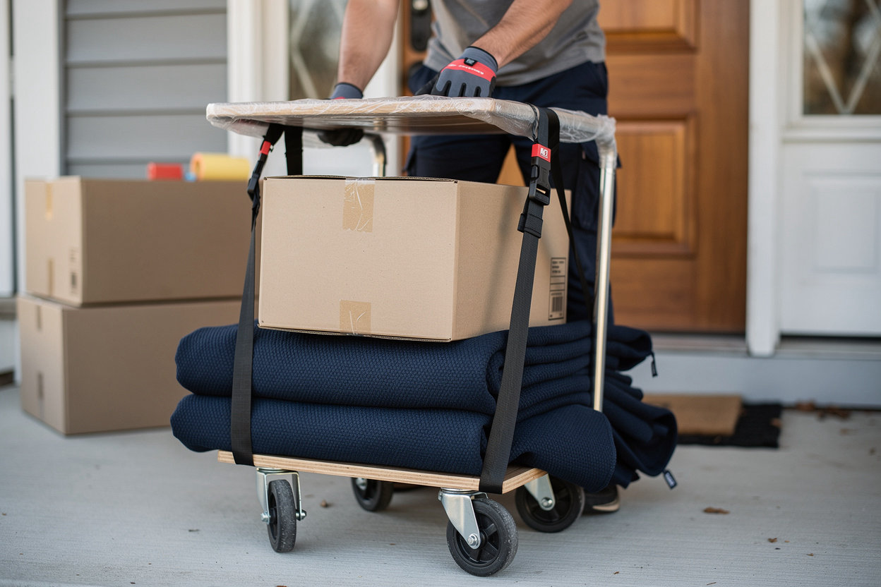 B & F Moving and Storage professional team carefully loading furniture into moving truck for residential relocation in Buffalo, NY